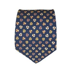 SALVATORE FERRAGAMO Blue Floral Silk Tie ITALY 58"/ 3.8" EC